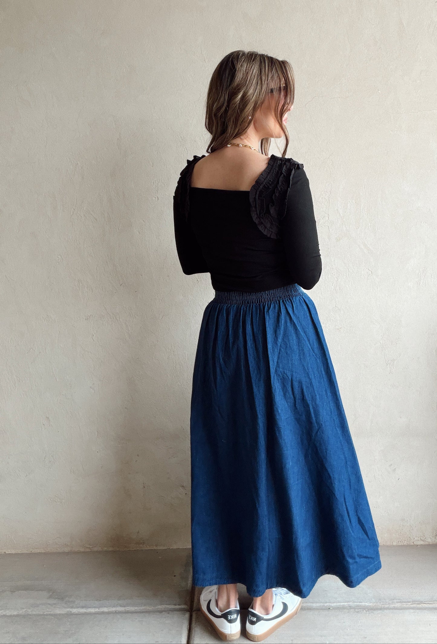 Ashley Square Neck Top in Black