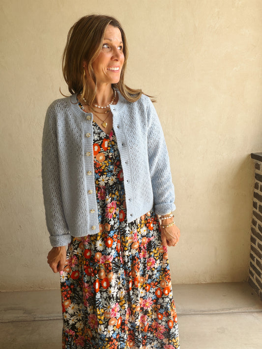 Scout Cardigan in Sky Blue or Ivory