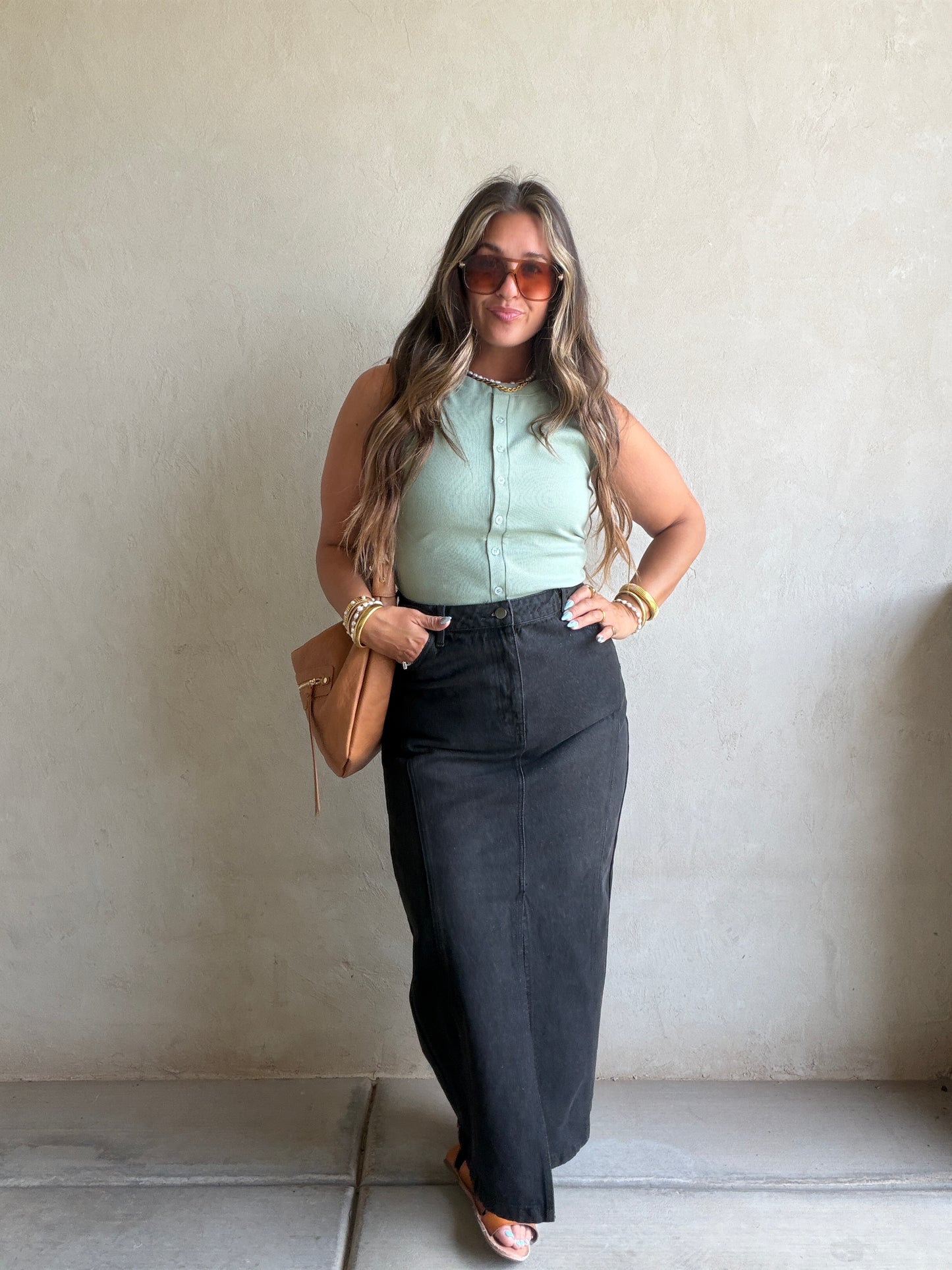 Laynie Denim Skirt in Black