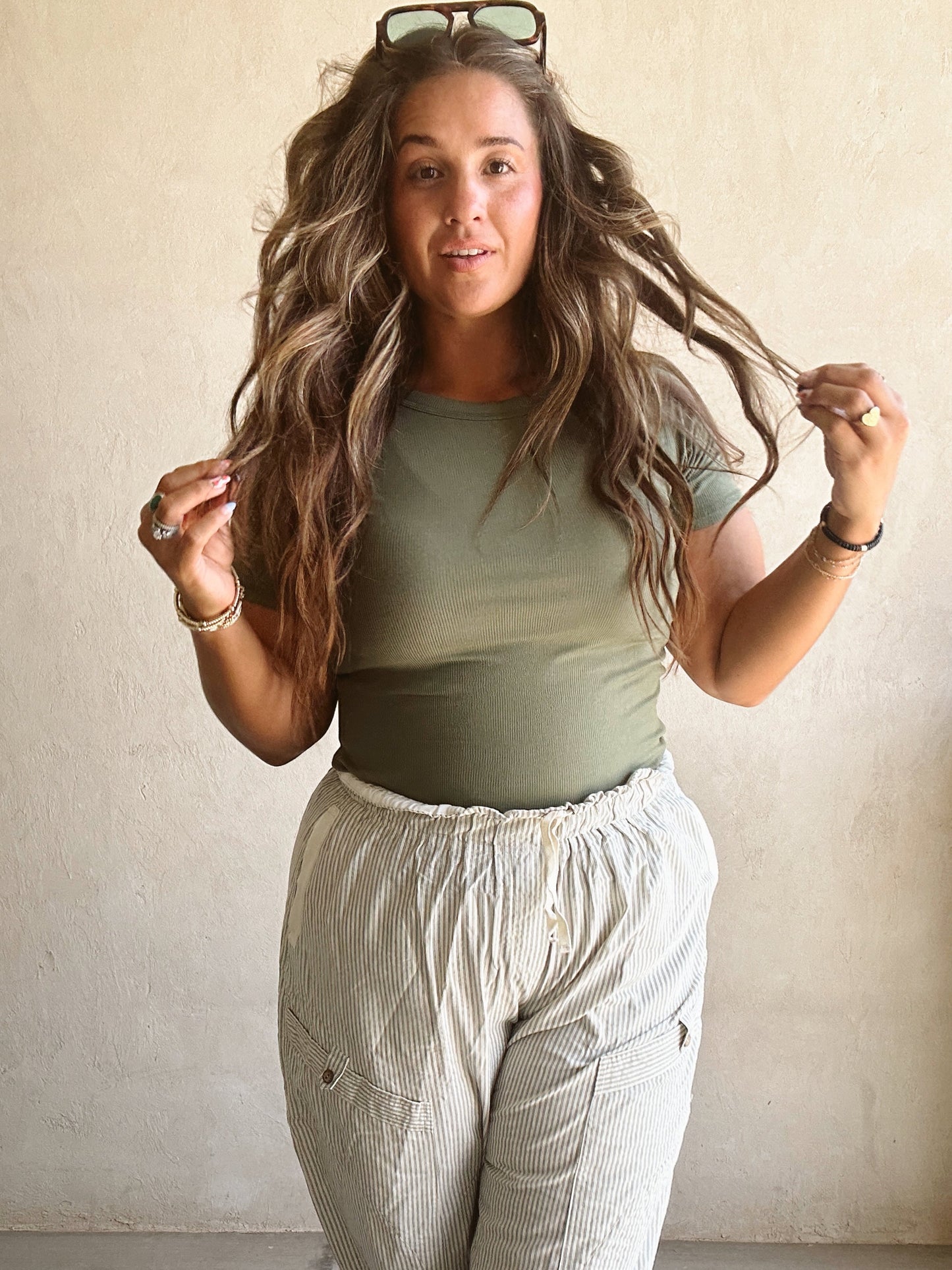 Sonny Ribbed Top in Olive