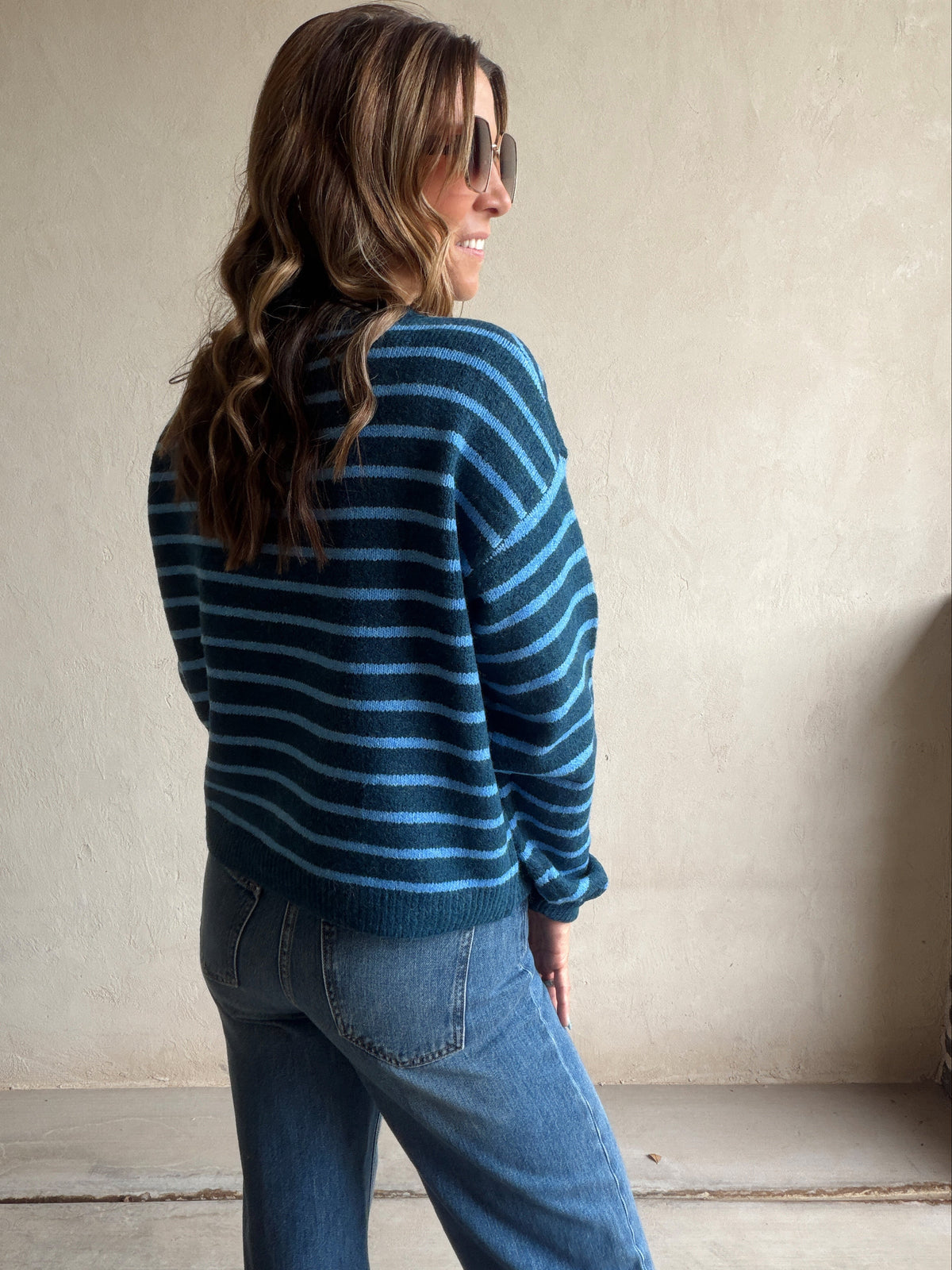 Jamie Striped Sweater in Blues