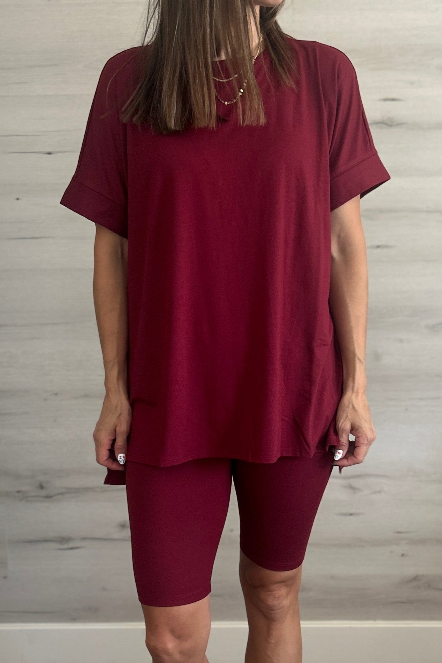 Comfy Cruising Biker Set in Cabernet