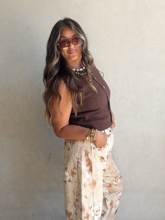 Amanda Vest in Chocolate Brown