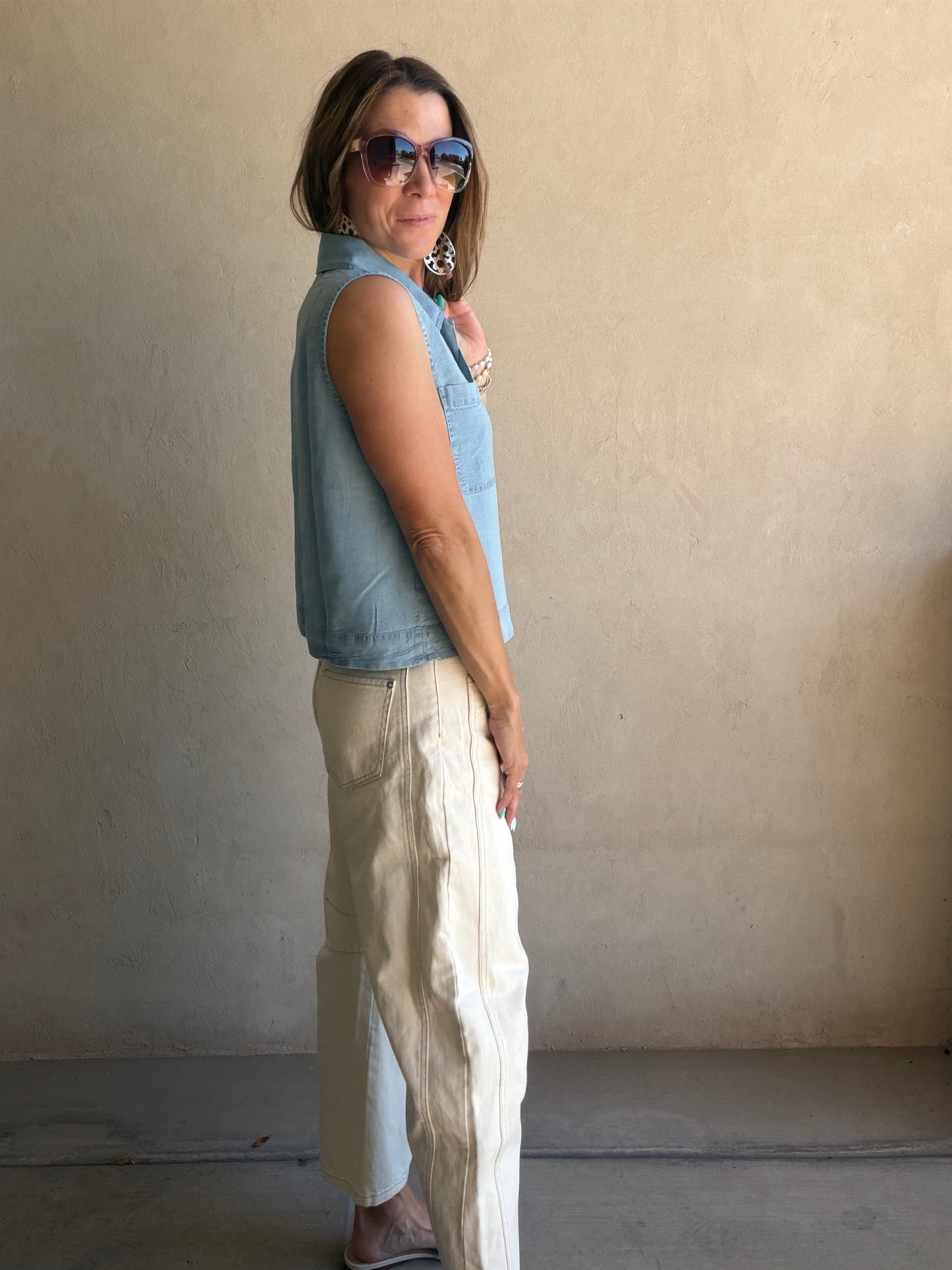 Cassy Barrel Pants in Cream