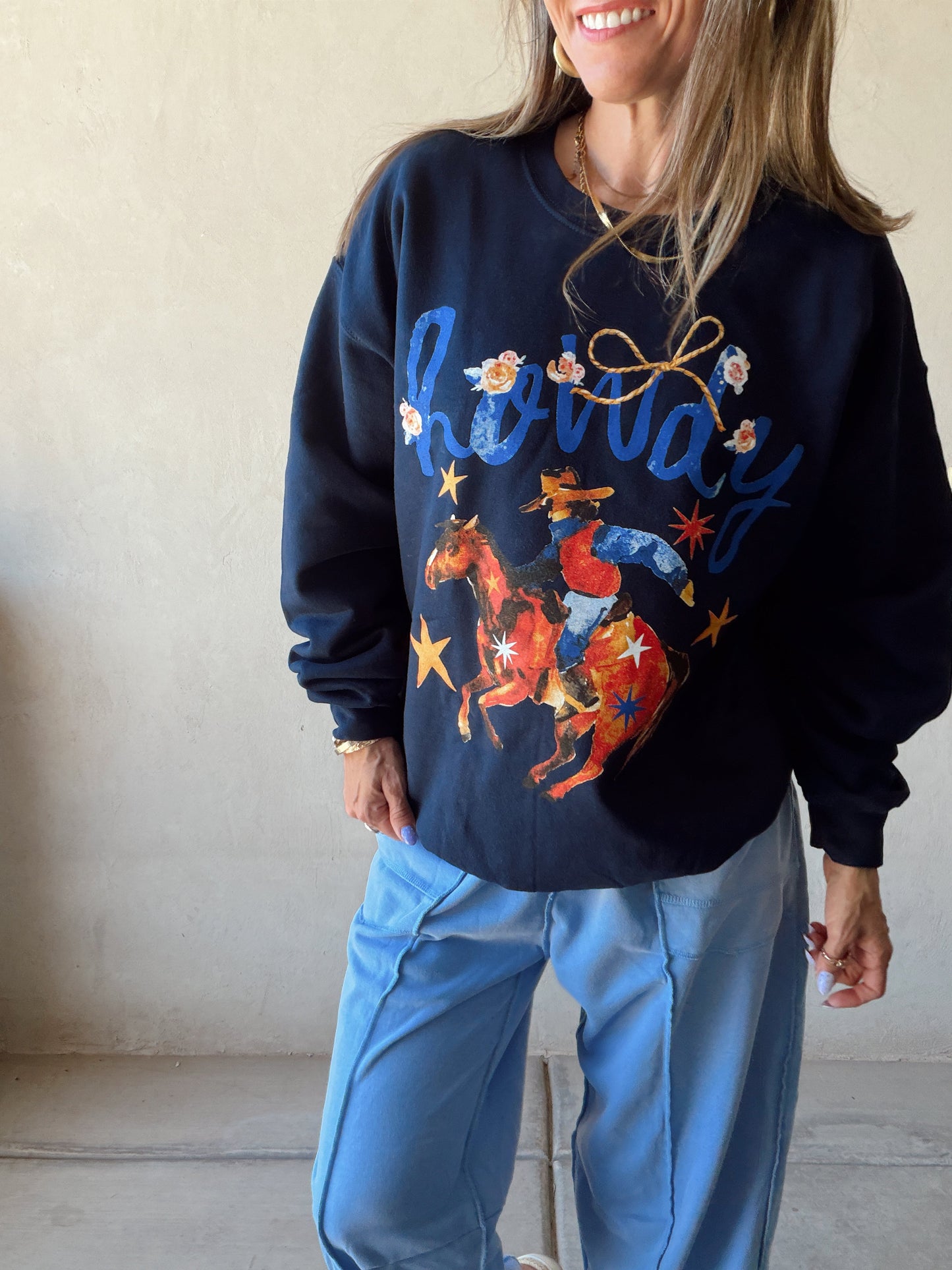 Howdy Sweatshirt in Navy