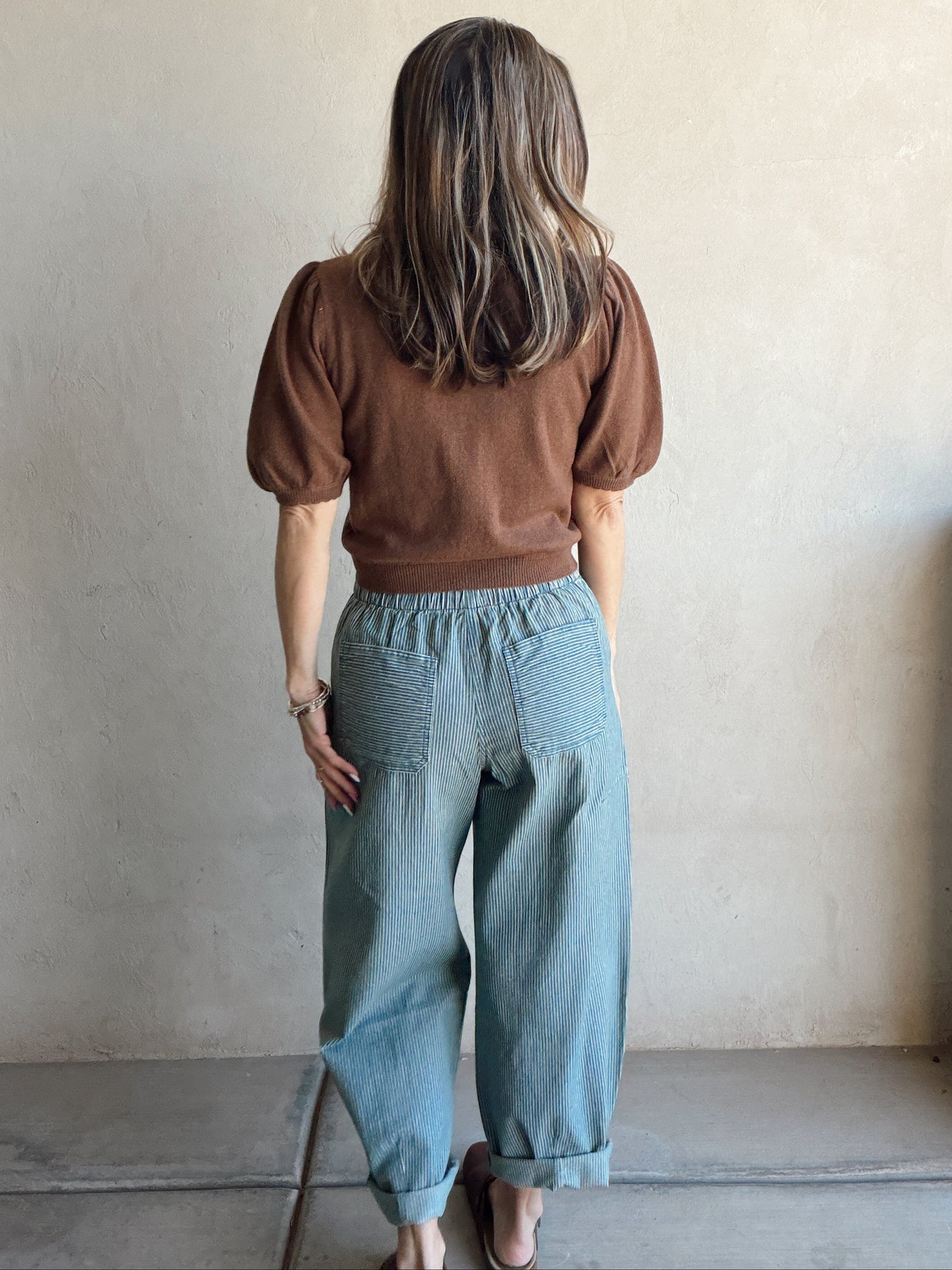 Emmie Button Down Sweater in Chocolate