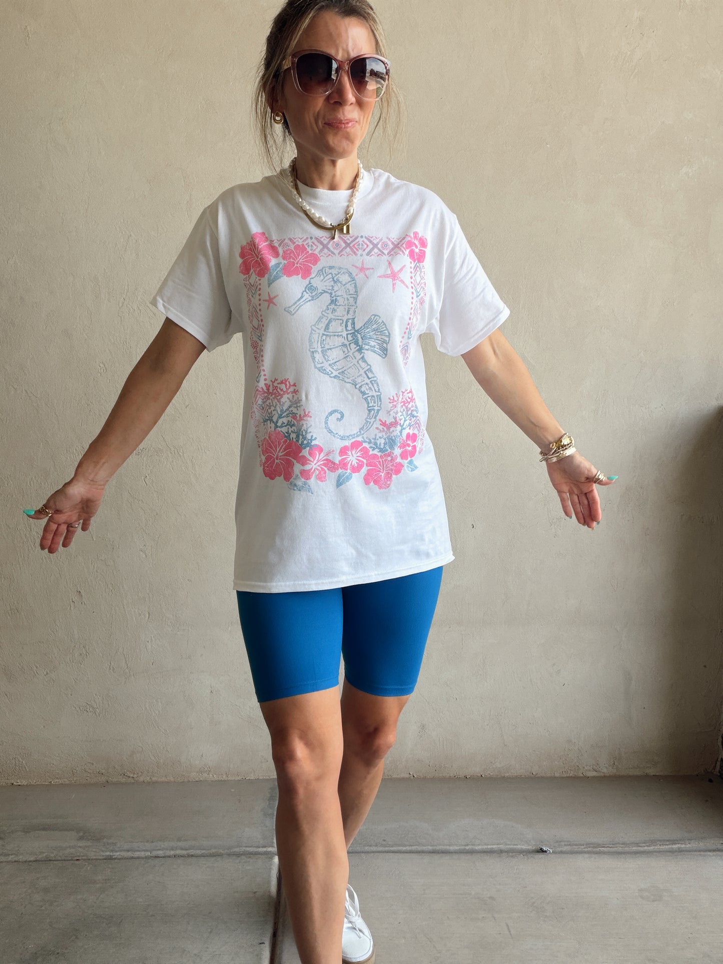 Seahorse Tee in White