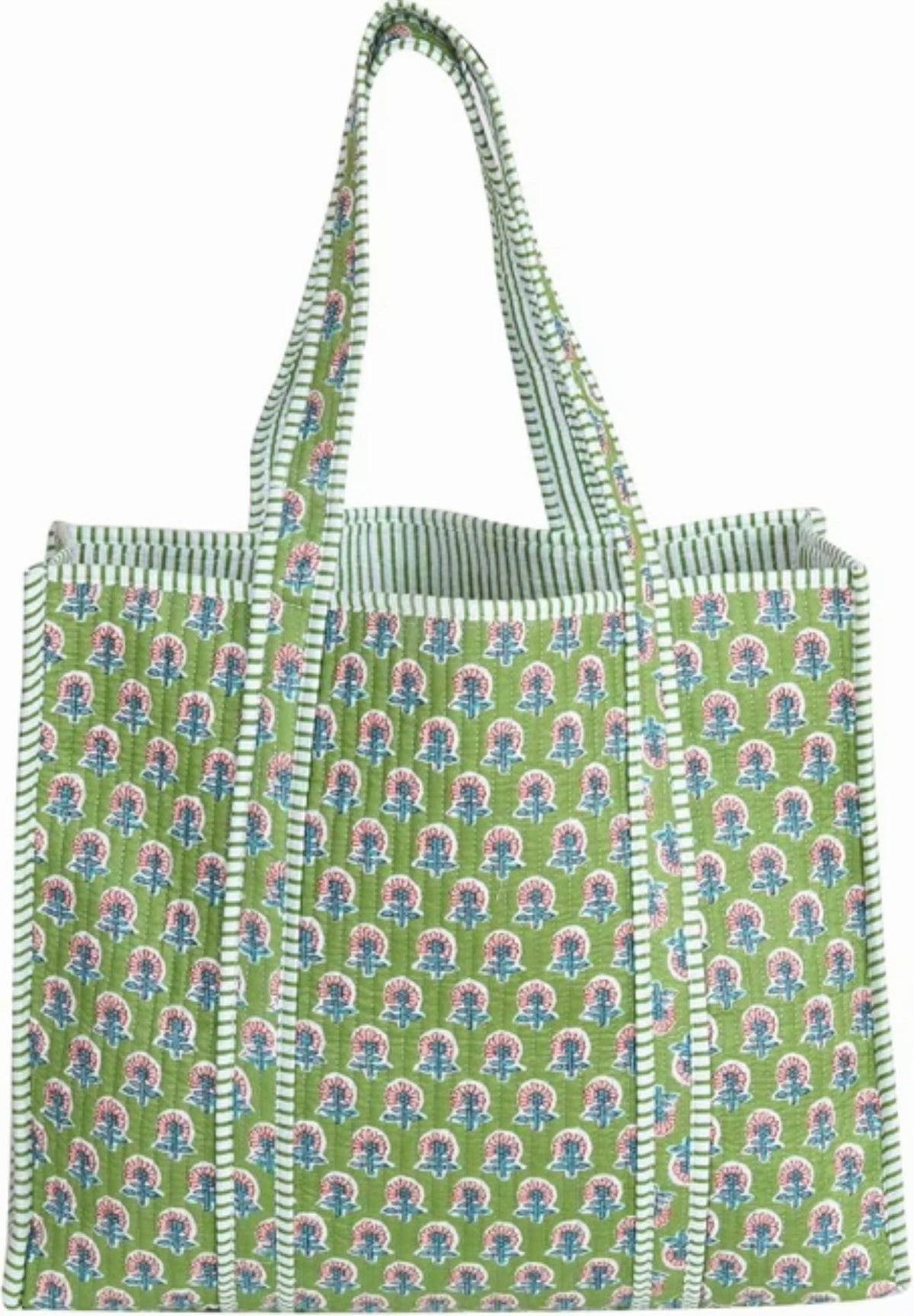 PREORDER | Mindee Quilted Bag – Matcha Floral | Ships Mid-October