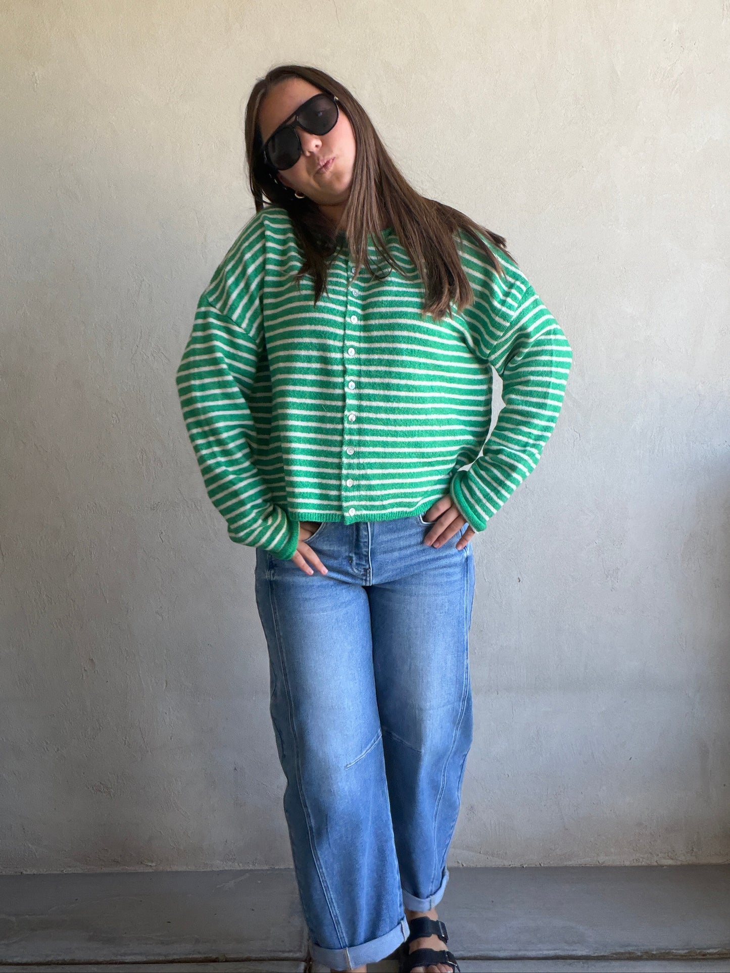 Bridget Cardigan in Kelly Green