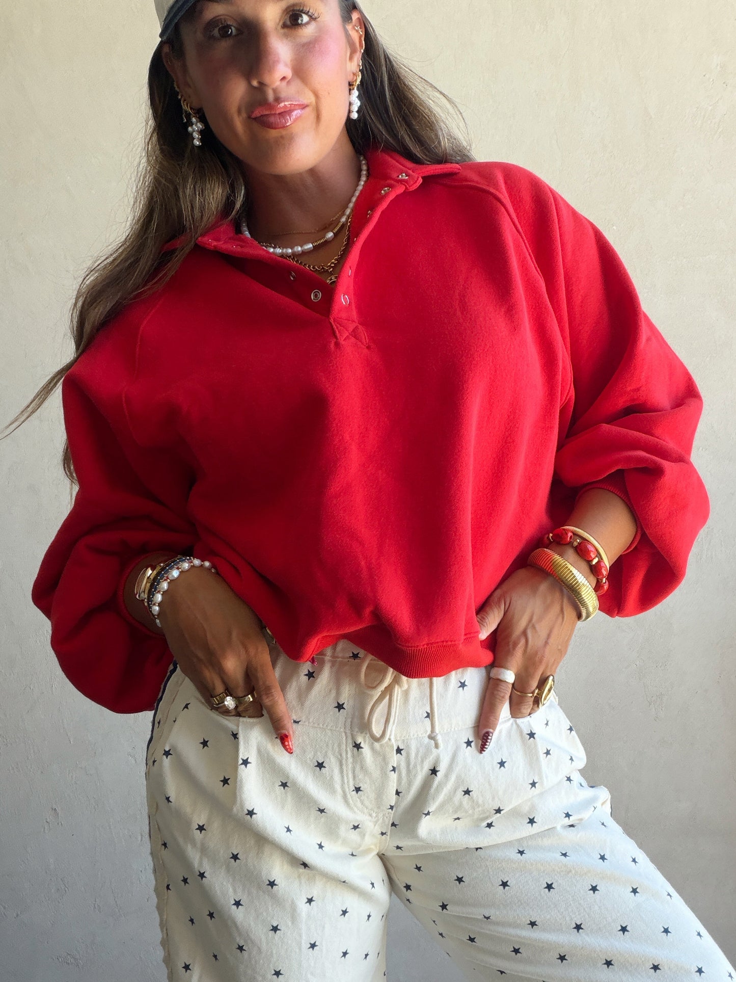 Kaylani Sweatshirt in Red