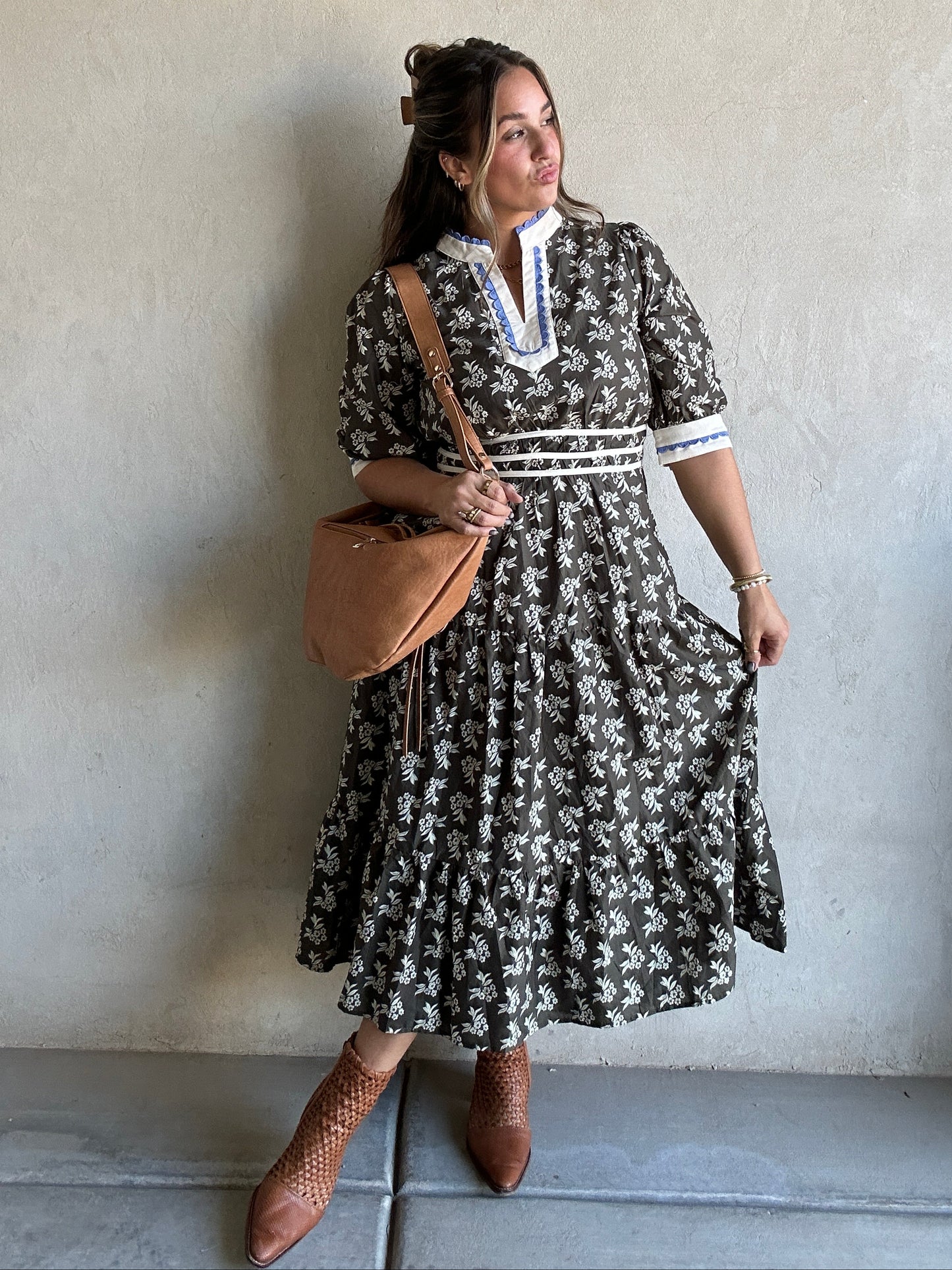 Kate Dress in Mineral Washed Charcoal