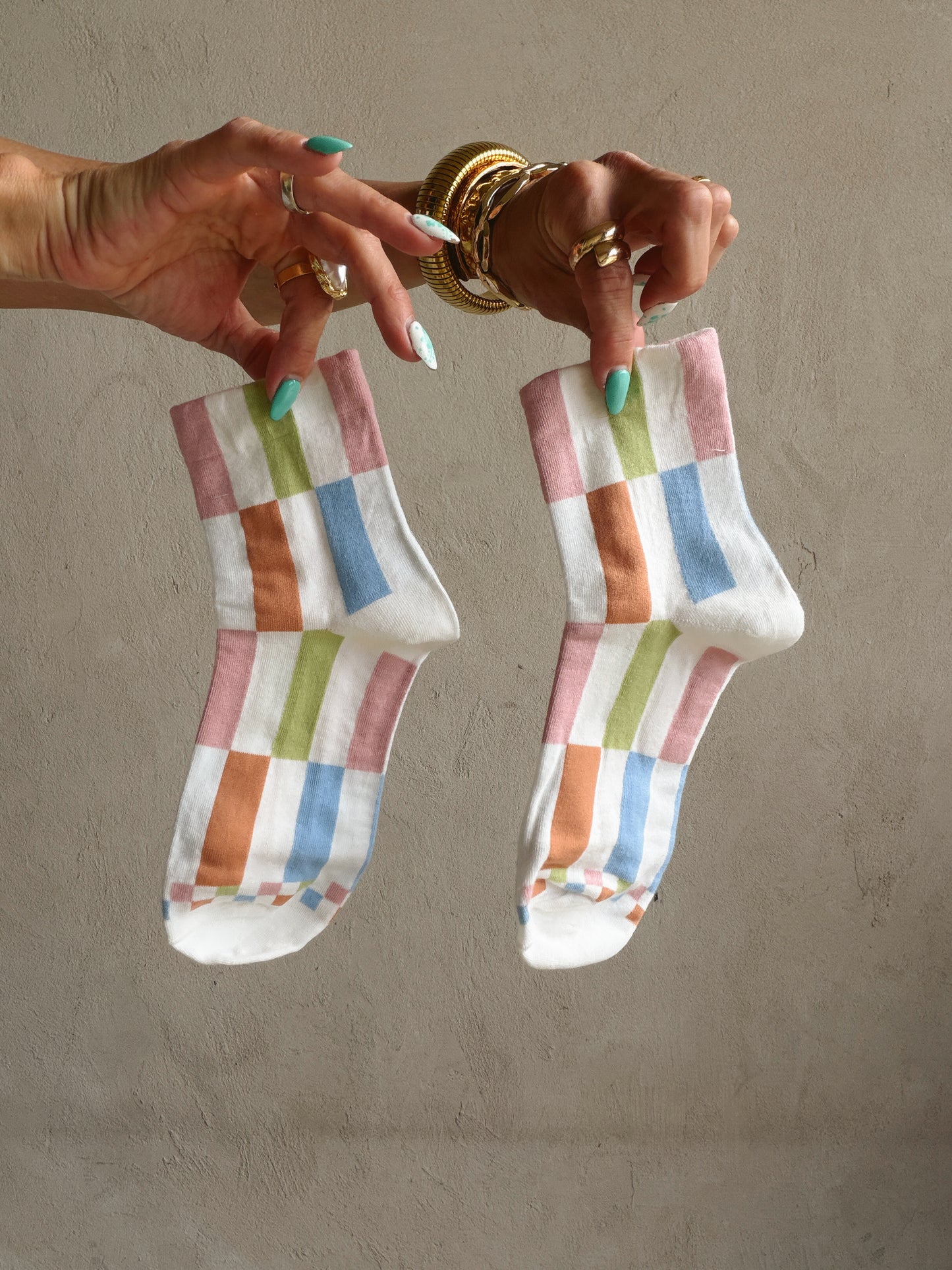 Geometric Socks in White