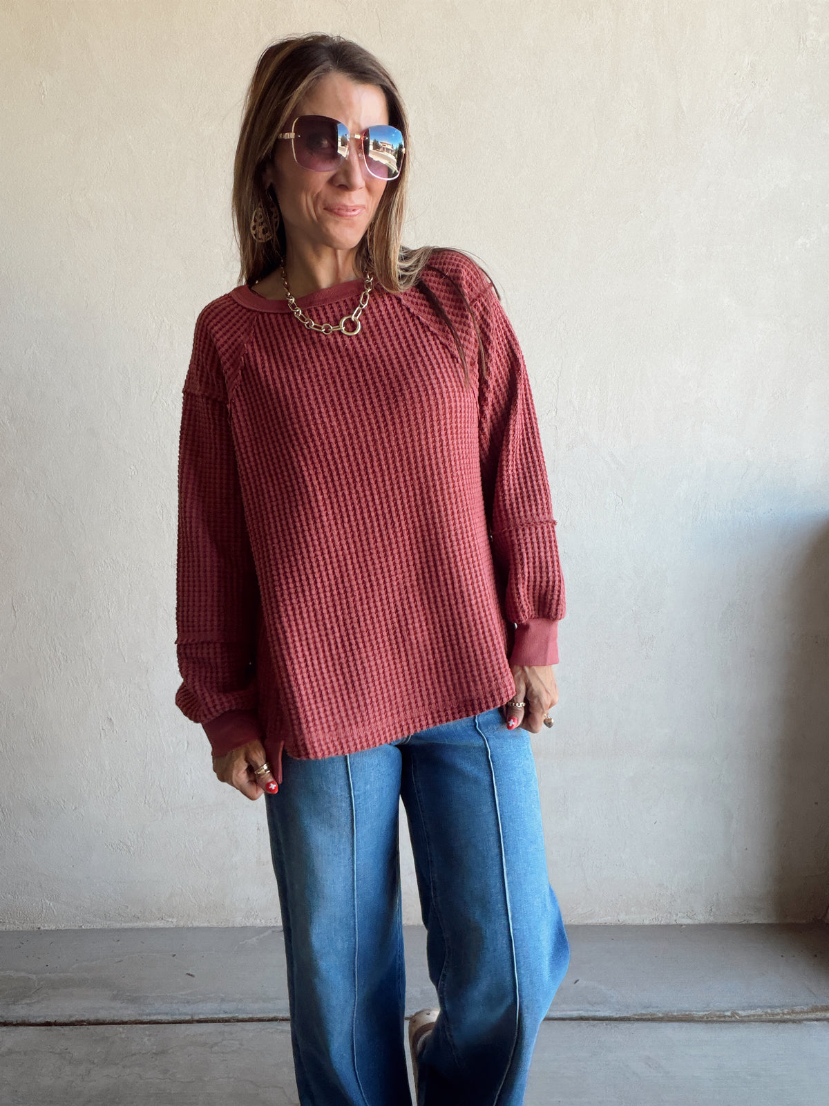 Adalyn Pullover in Burgundy