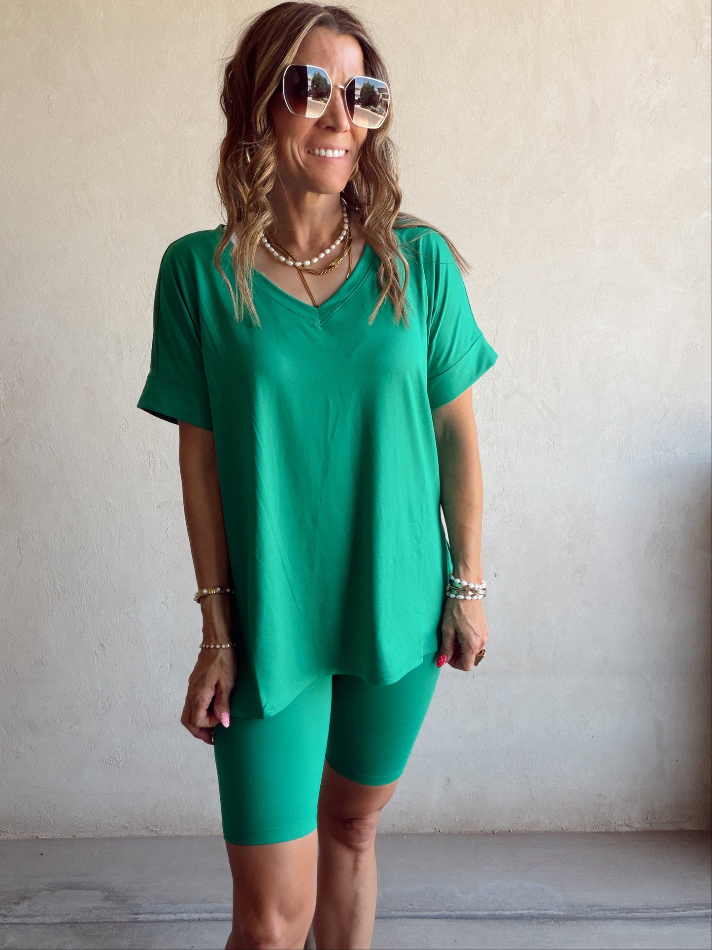 Jillian Heavenly Biker Set in Kelly Green