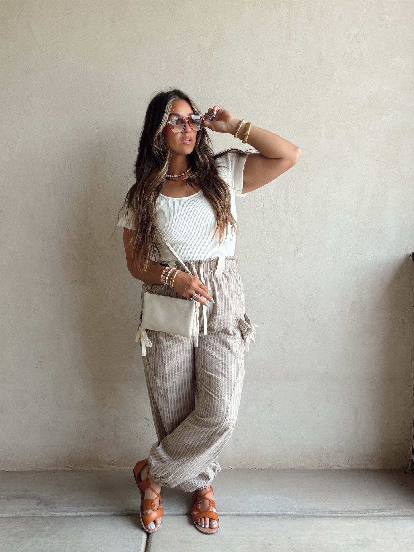 Anna Parachute Pants in Brown