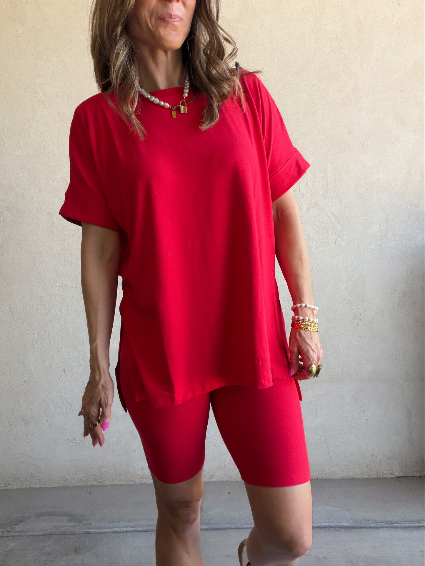 Jillian Heavenly Biker Set in Red