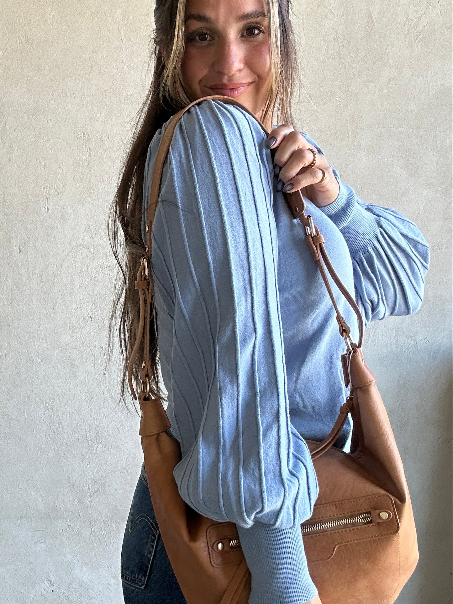 Michelle Sweater in Dusty Blue