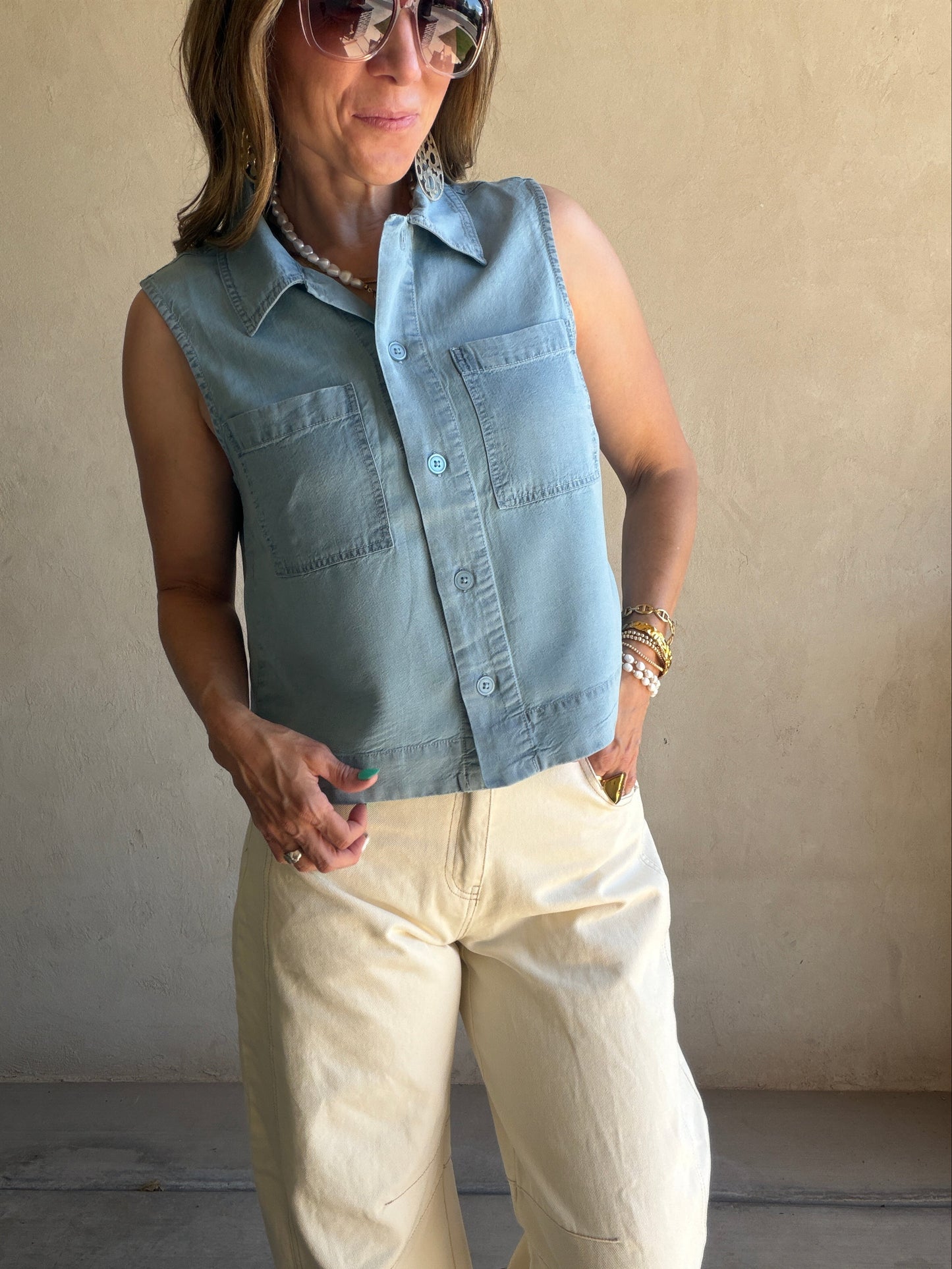 Cassy Barrel Pants in Cream
