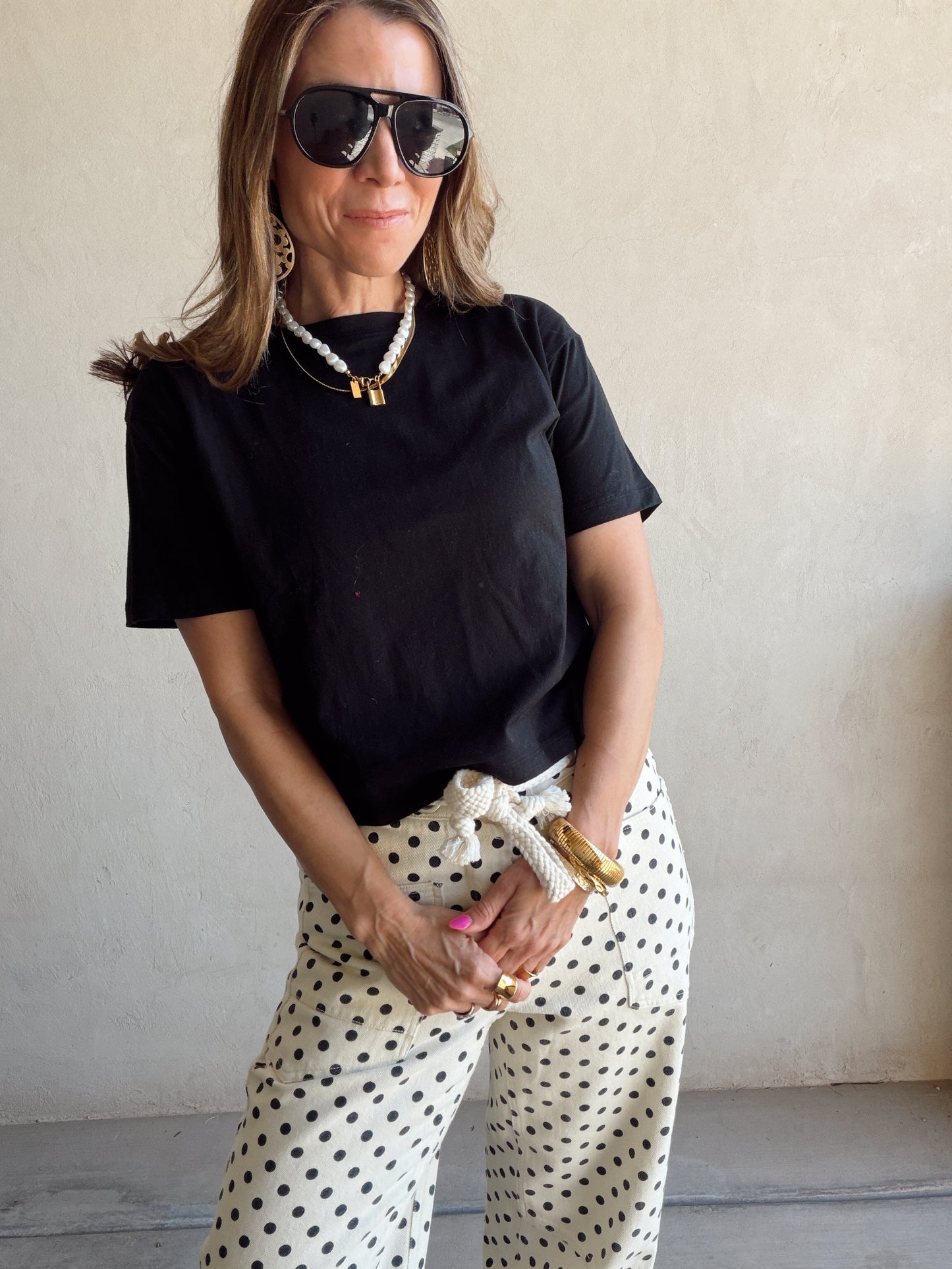 Ashley Cotton Tee in Black