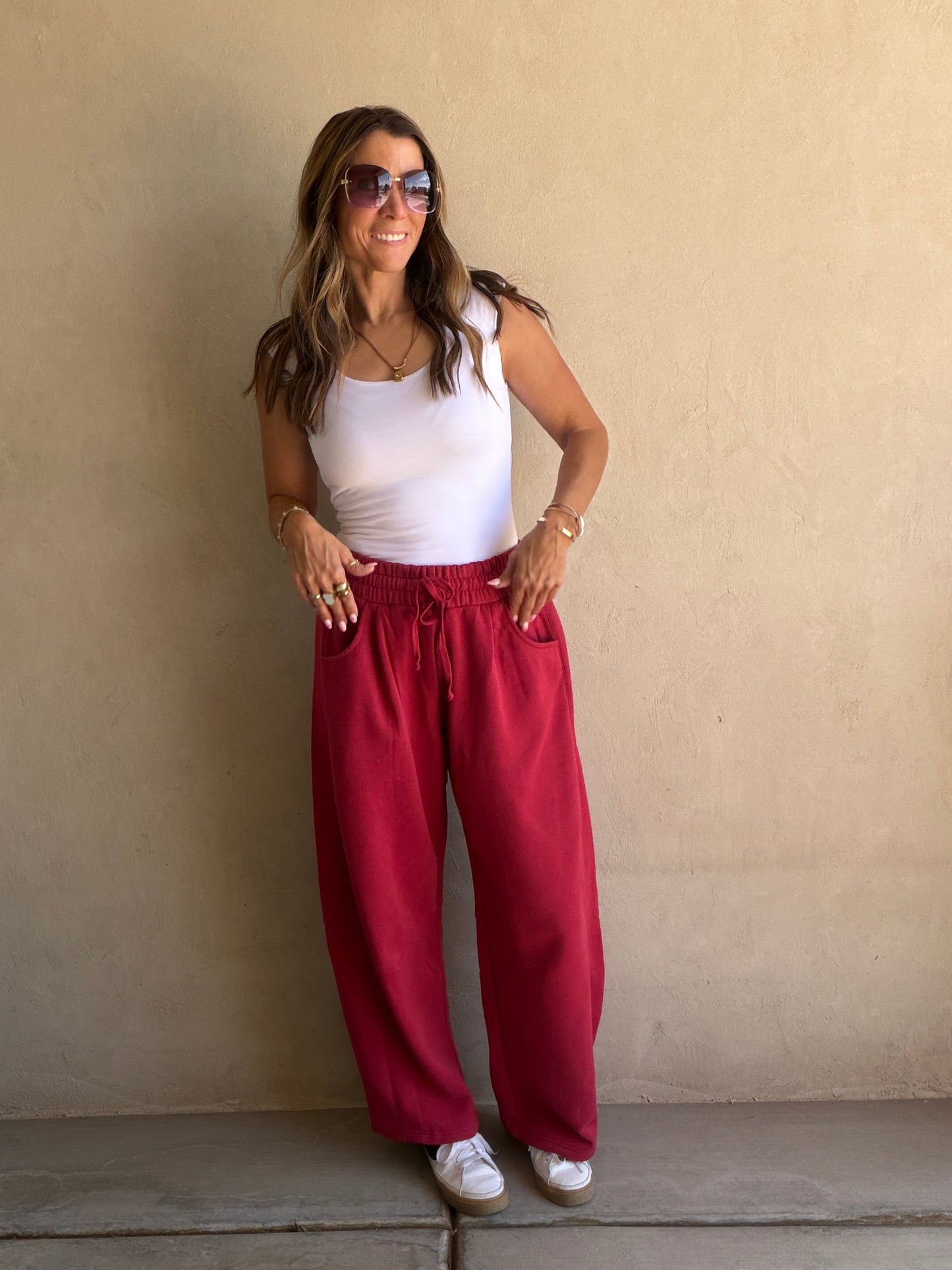 Barrel Sweatpants in Crimson