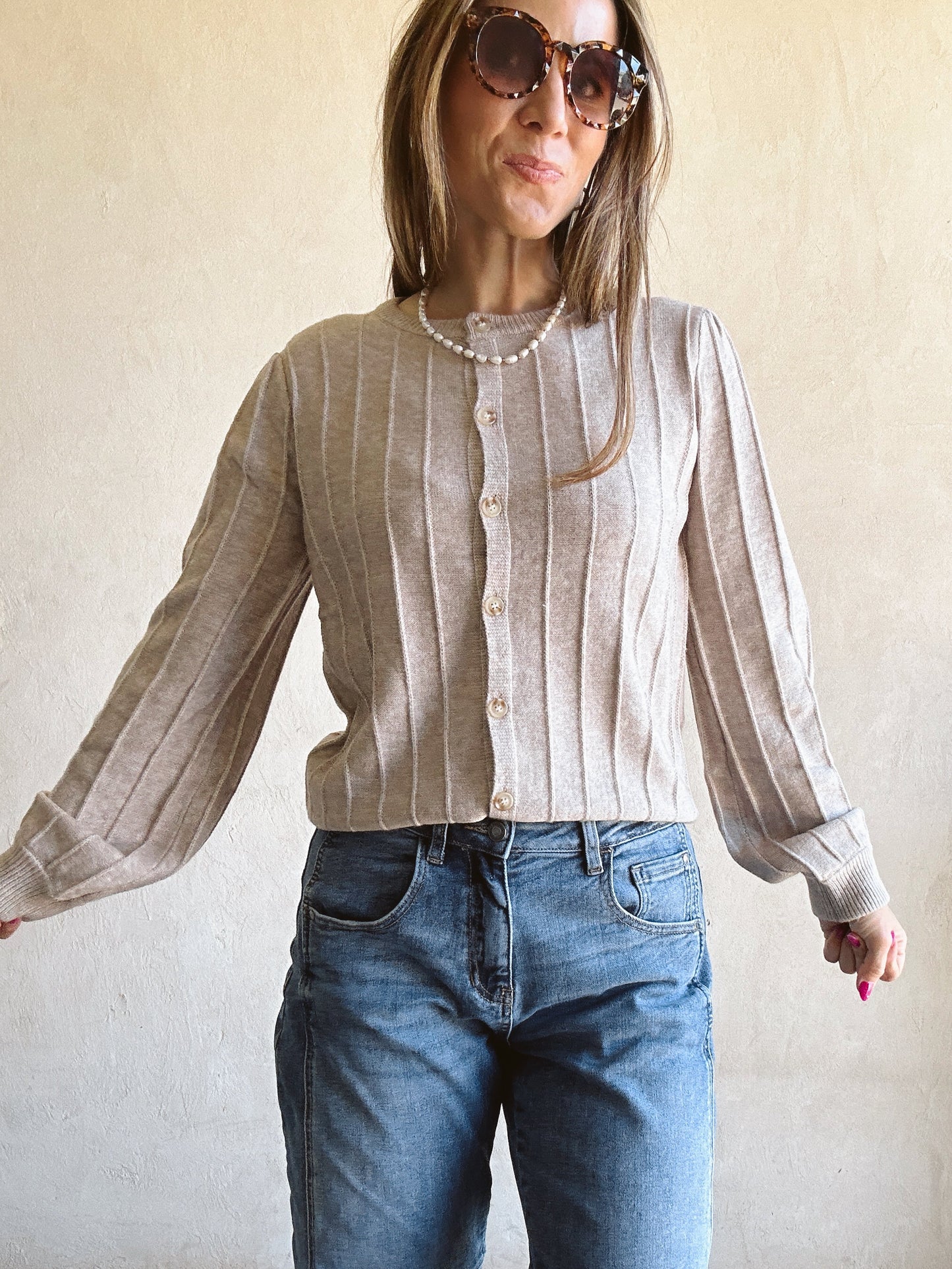 Ella Cardigan in Taupe