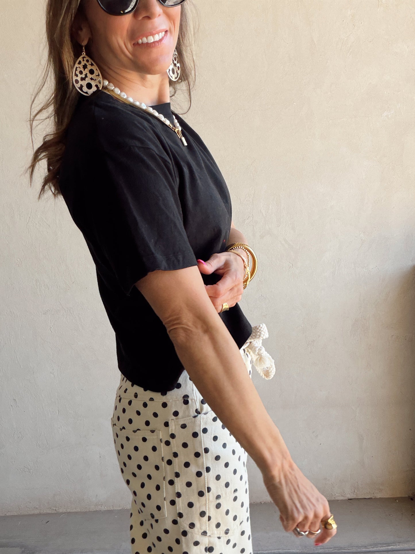 Ashley Cotton Tee in Black