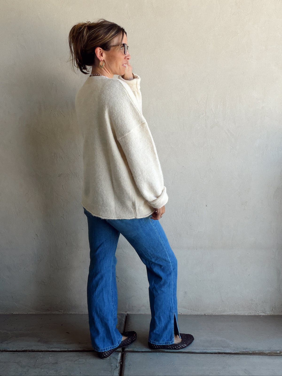 Mallory Mallard Duck Sweater in Cream