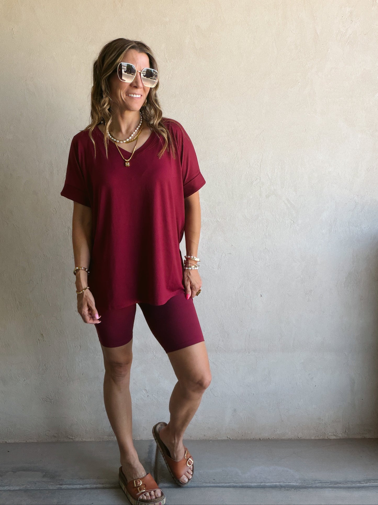 Jillian Heavenly Biker Set in Cabernet