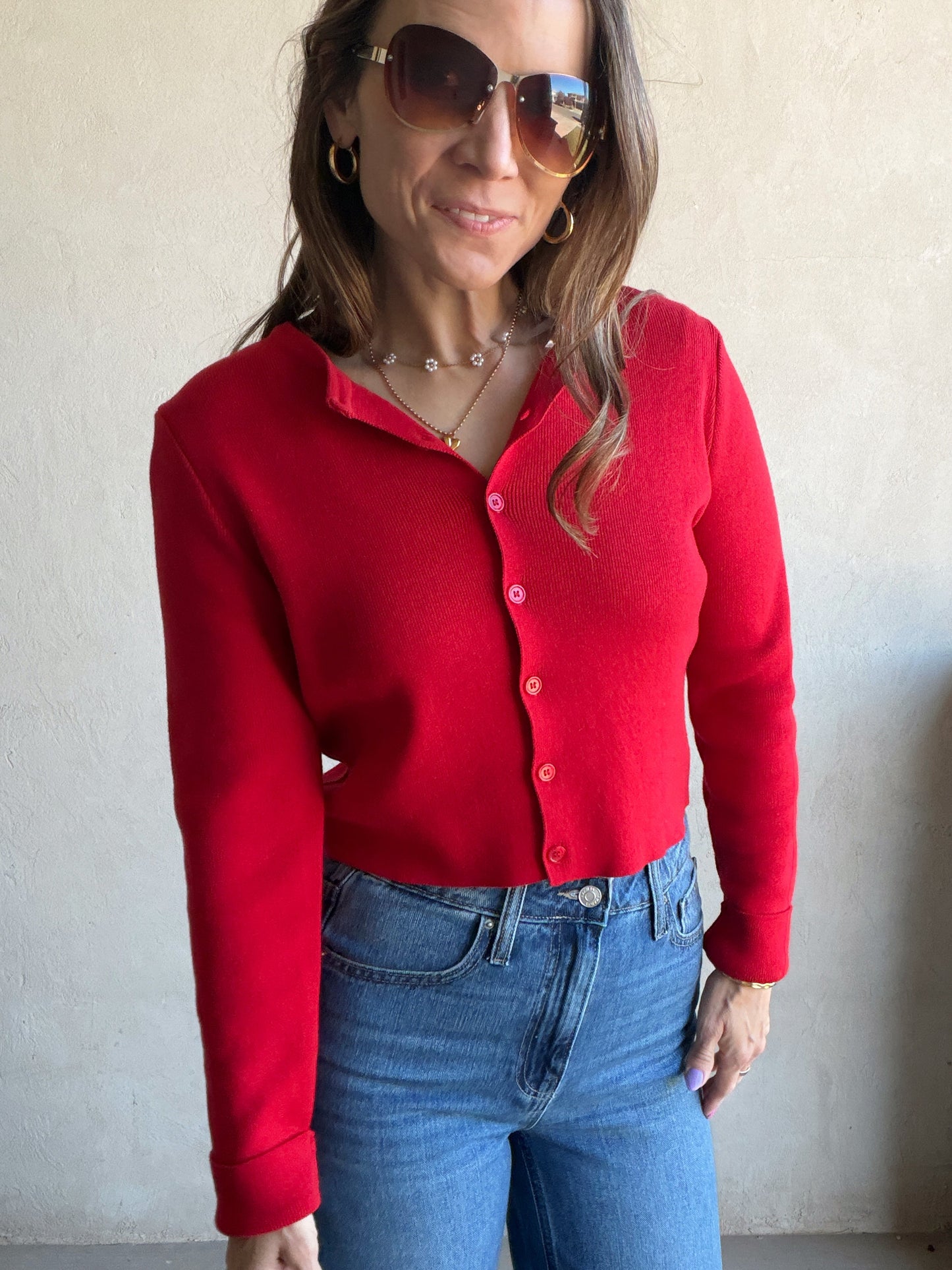 Charlotte Cardigan in Red