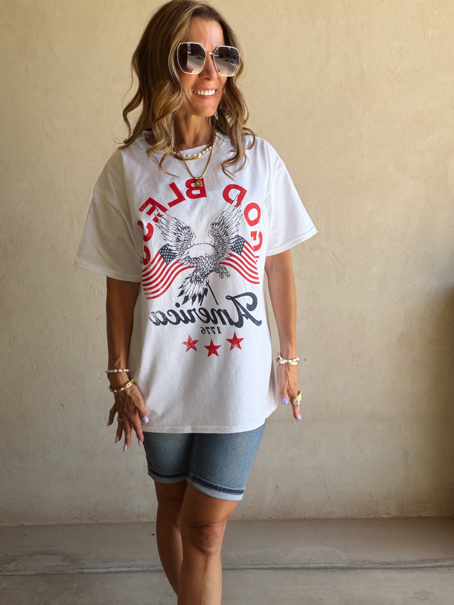 God Bless America Tee in White