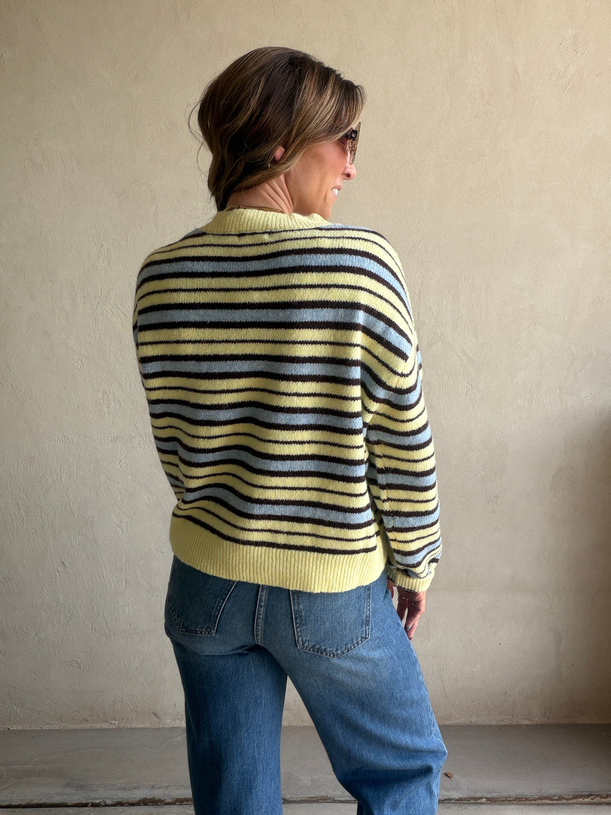Beth Striped Sweater in Yellow