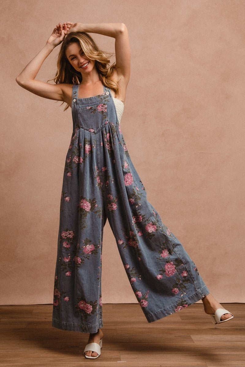 Bibi Floral Long Overalls