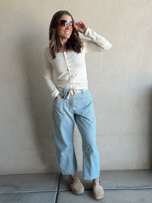 Georgia Striped Barrel Drawstring Pants