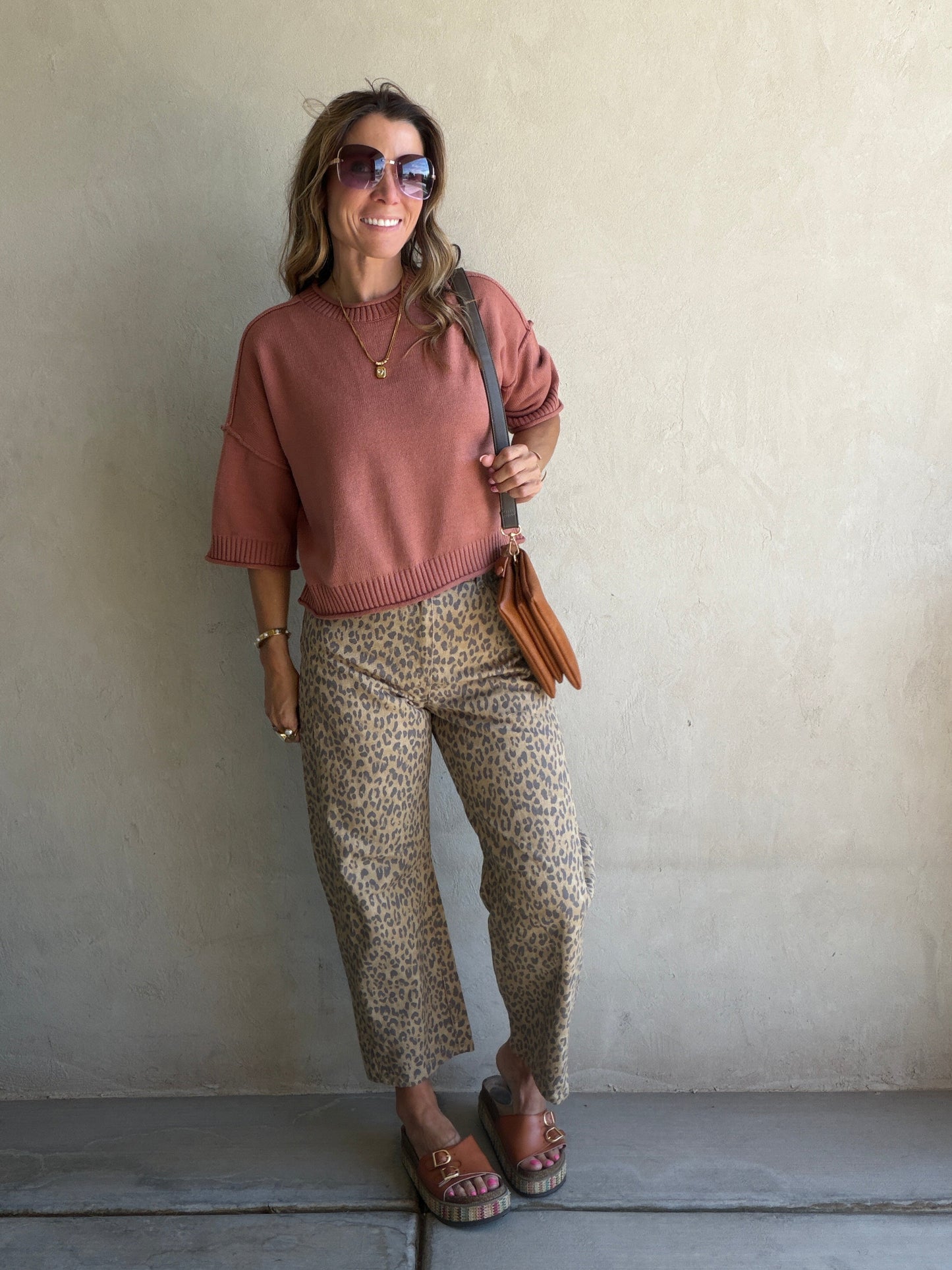 Becca Leopard Barrel Pants
