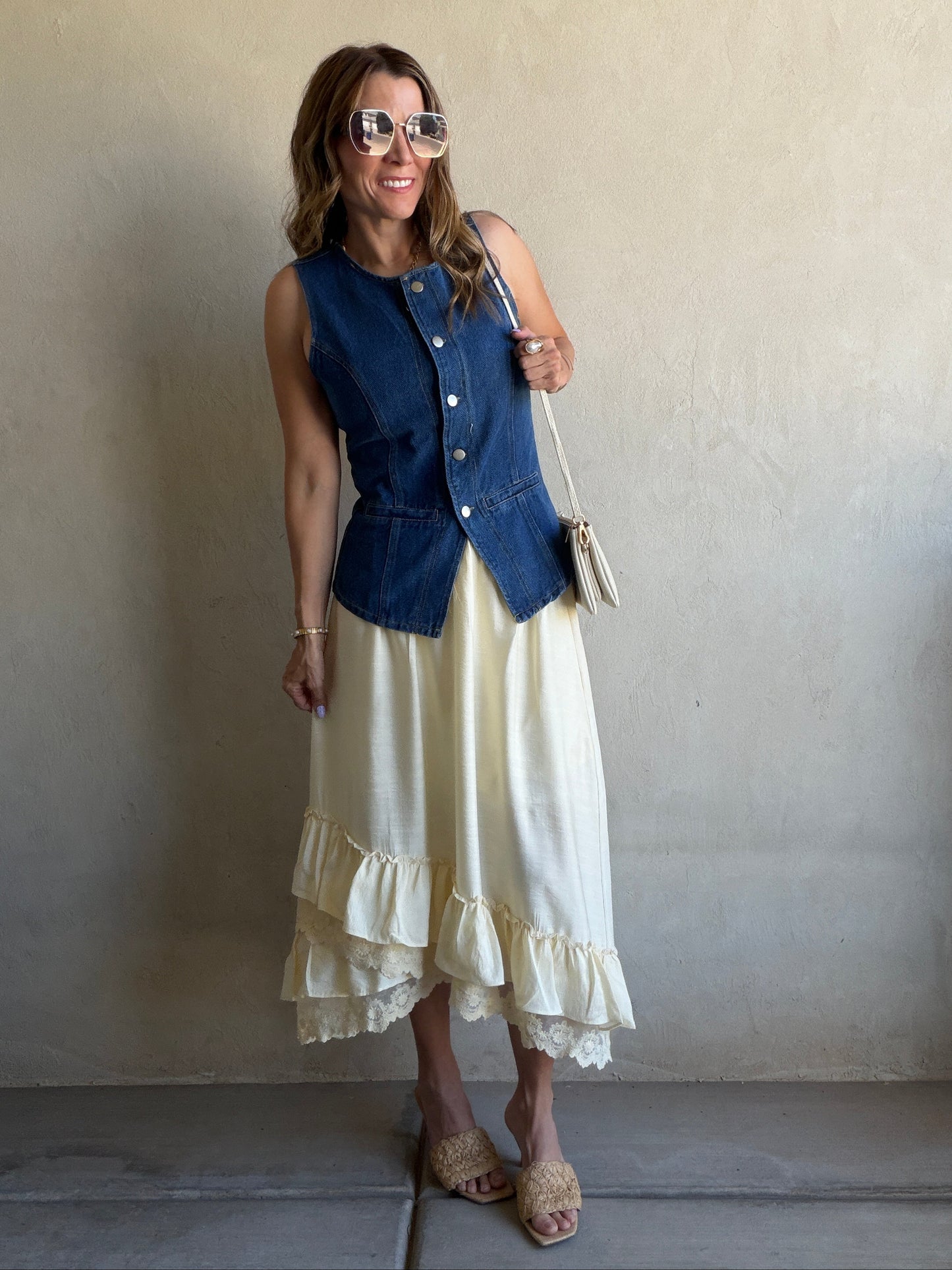 Nat Vest in Dark Denim