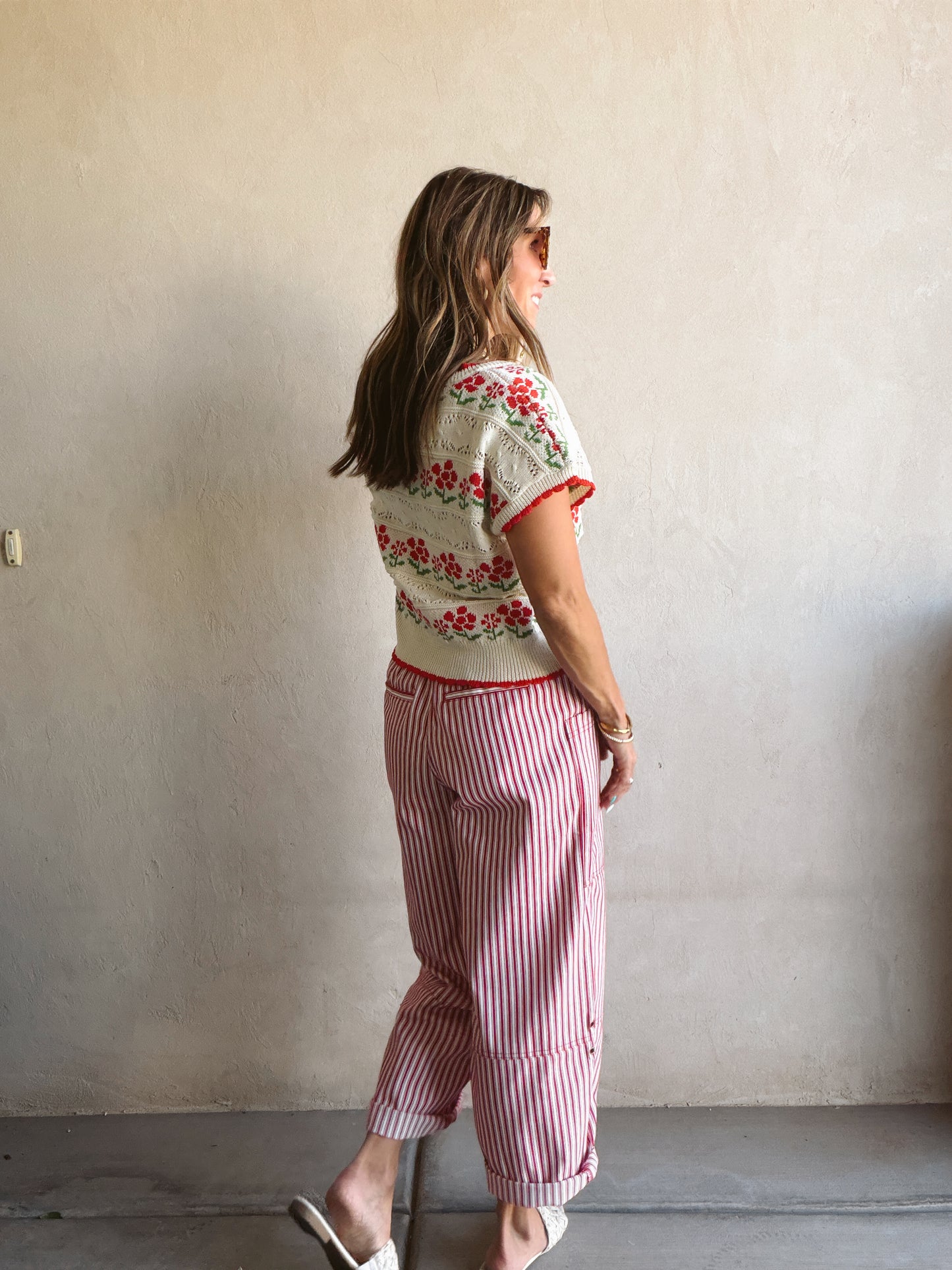 Kendall Floral Top in Cream Floral