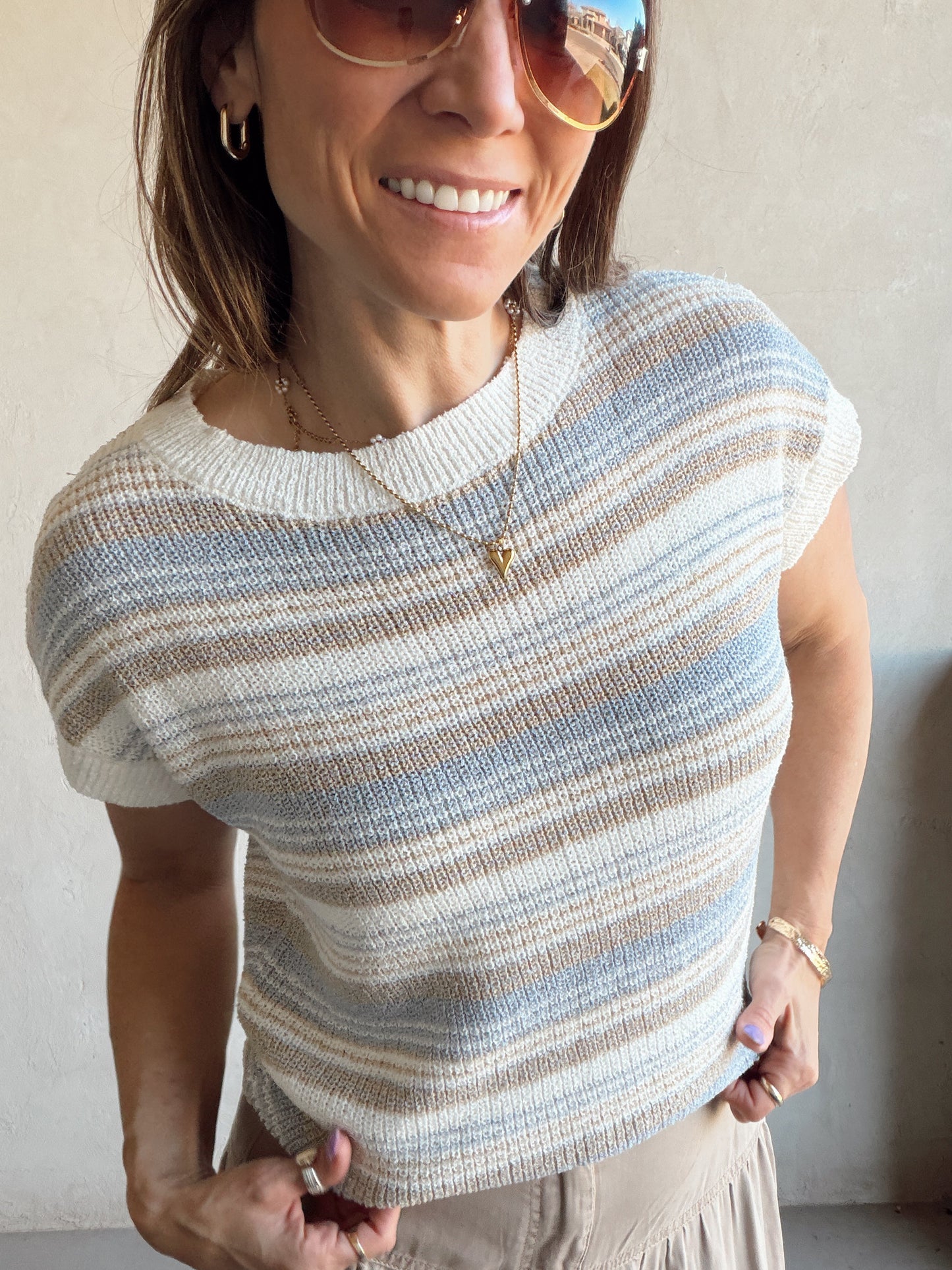 Bridget Striped Knitted Top