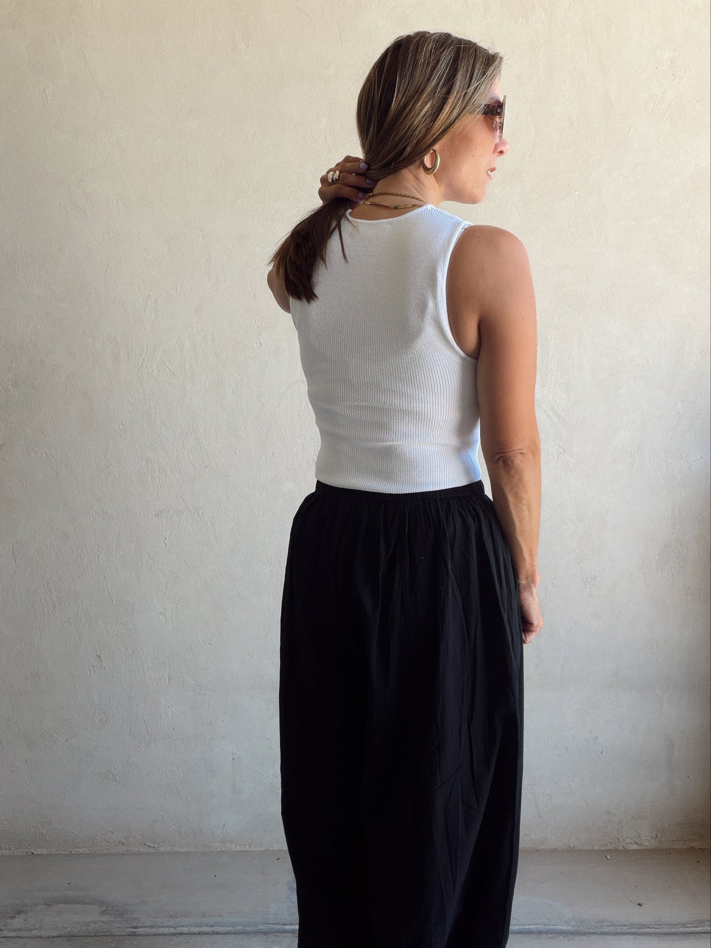 Willa Ribbed Tank in White