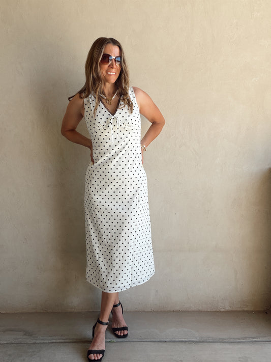Percy Polka Dot Dress in Ivory