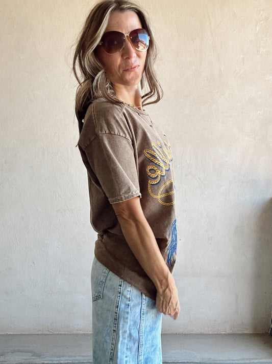Nashville Mineral Washed Tee in Mocha