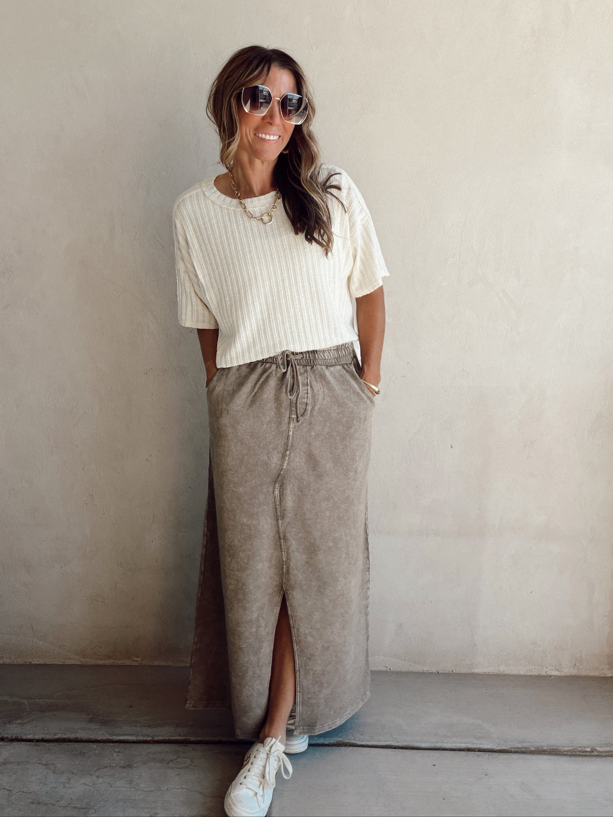 Corey Knit Skirt in Sunfade Mocha