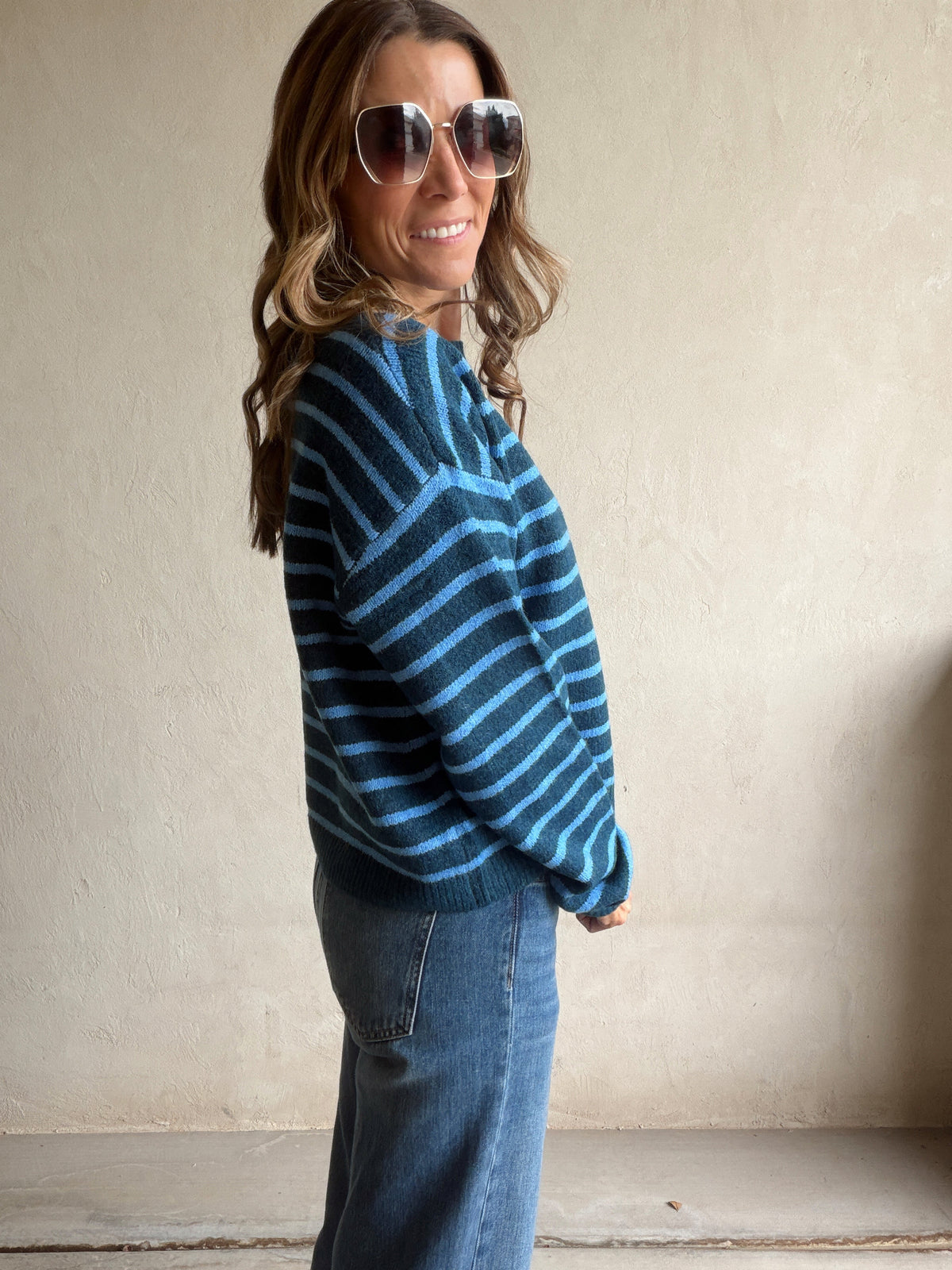 Jamie Striped Sweater in Blues