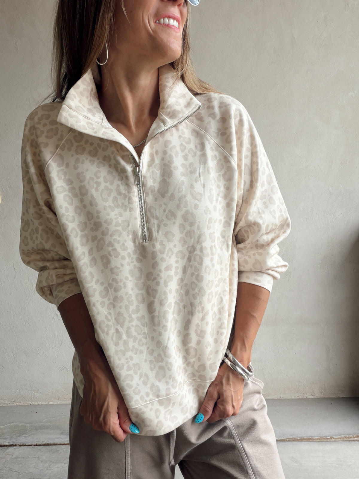 Randy Pullover in Cream Leopard