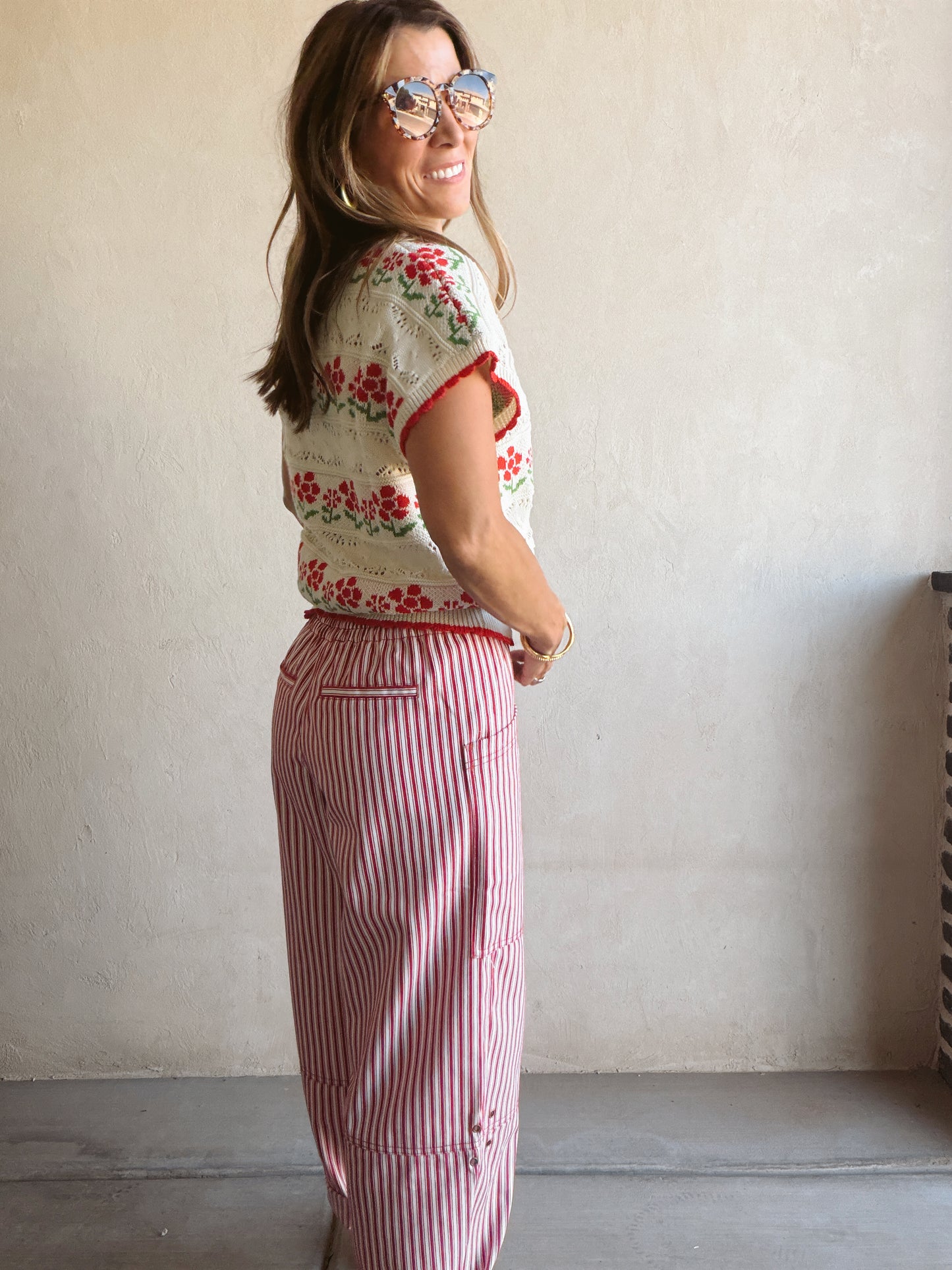 Kendall Floral Top in Cream Floral