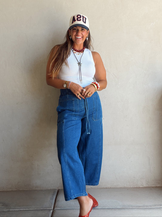 Kira Denim Pants in Dark Wash