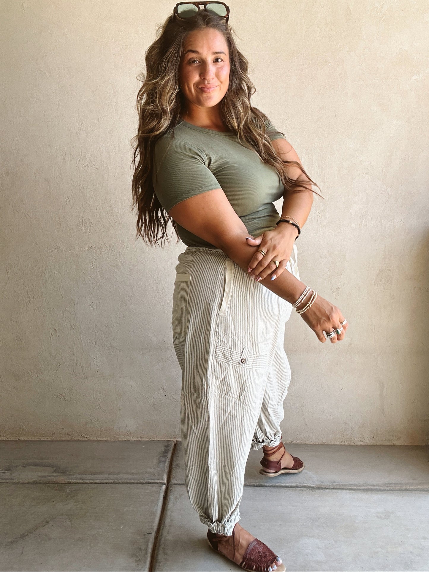 Sonny Ribbed Top in Olive