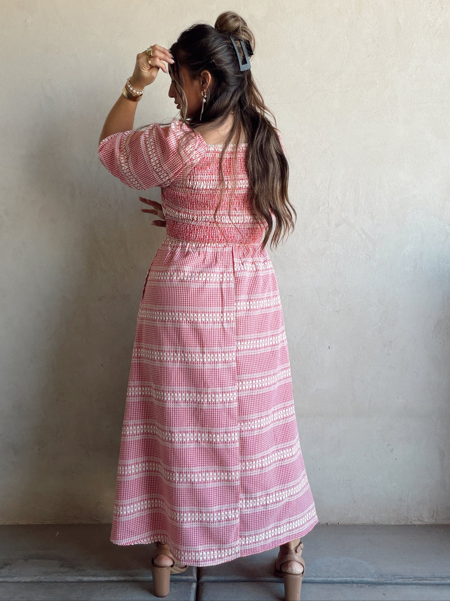 Liliana Dress in Red Check