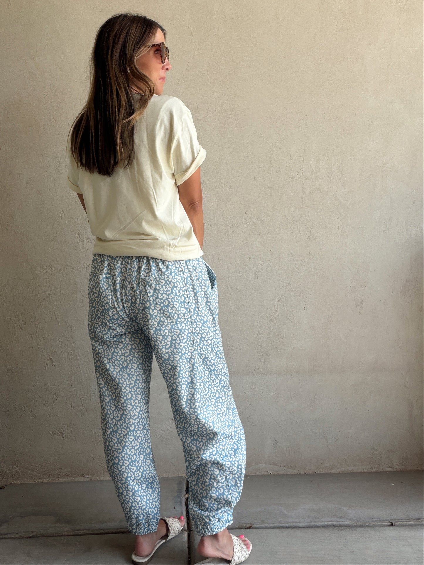 Mallory Pants in Blue & White