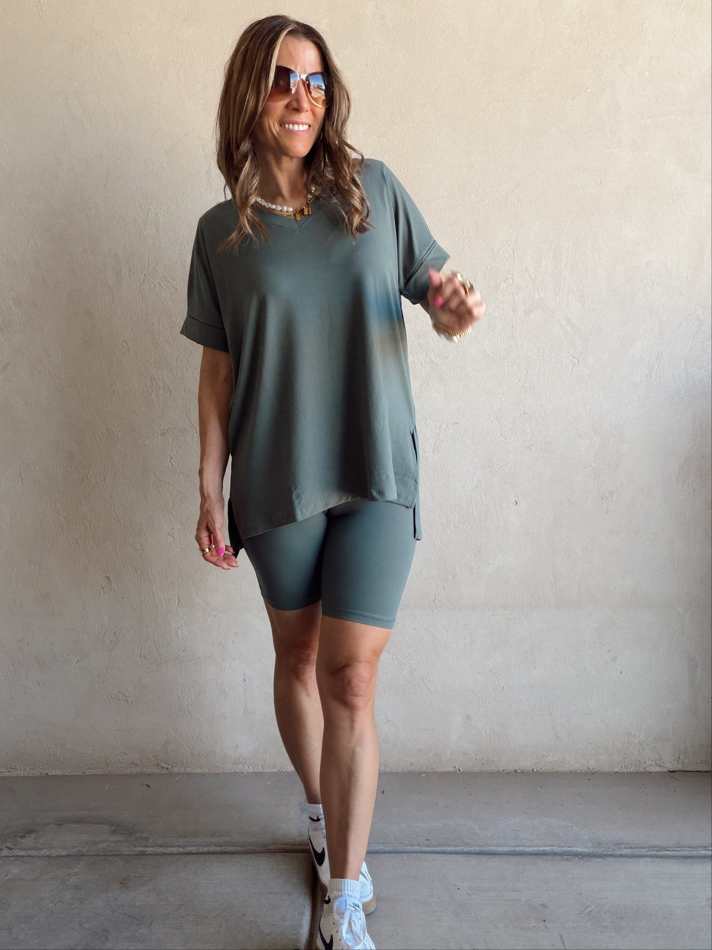 Jillian Heavenly Biker Set in Ash Jade