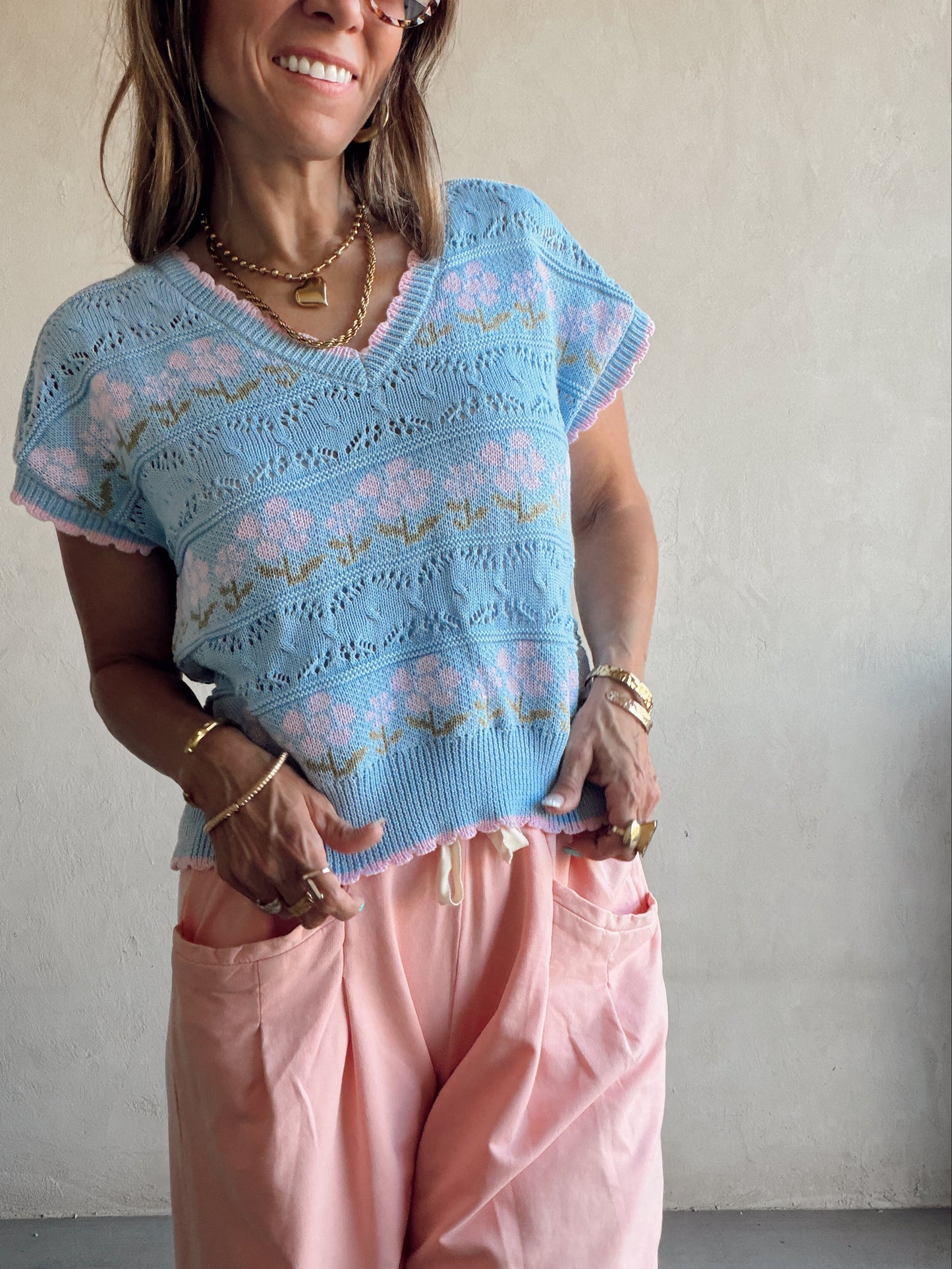 Kendall Floral Top in Pink Floral